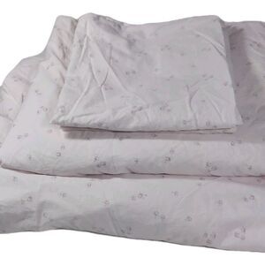 Simply Shabby Chic Queen 1 Fitted 1 Flat 2 Pillow Cases Faded Pink Floral Cotton